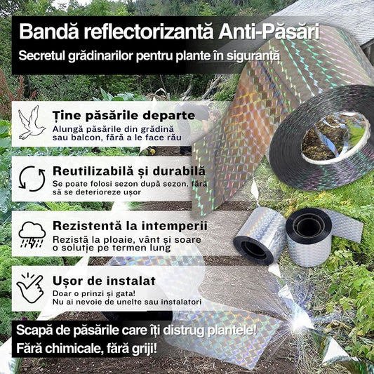 Bandă Reflectorizantă Anti-Păsări